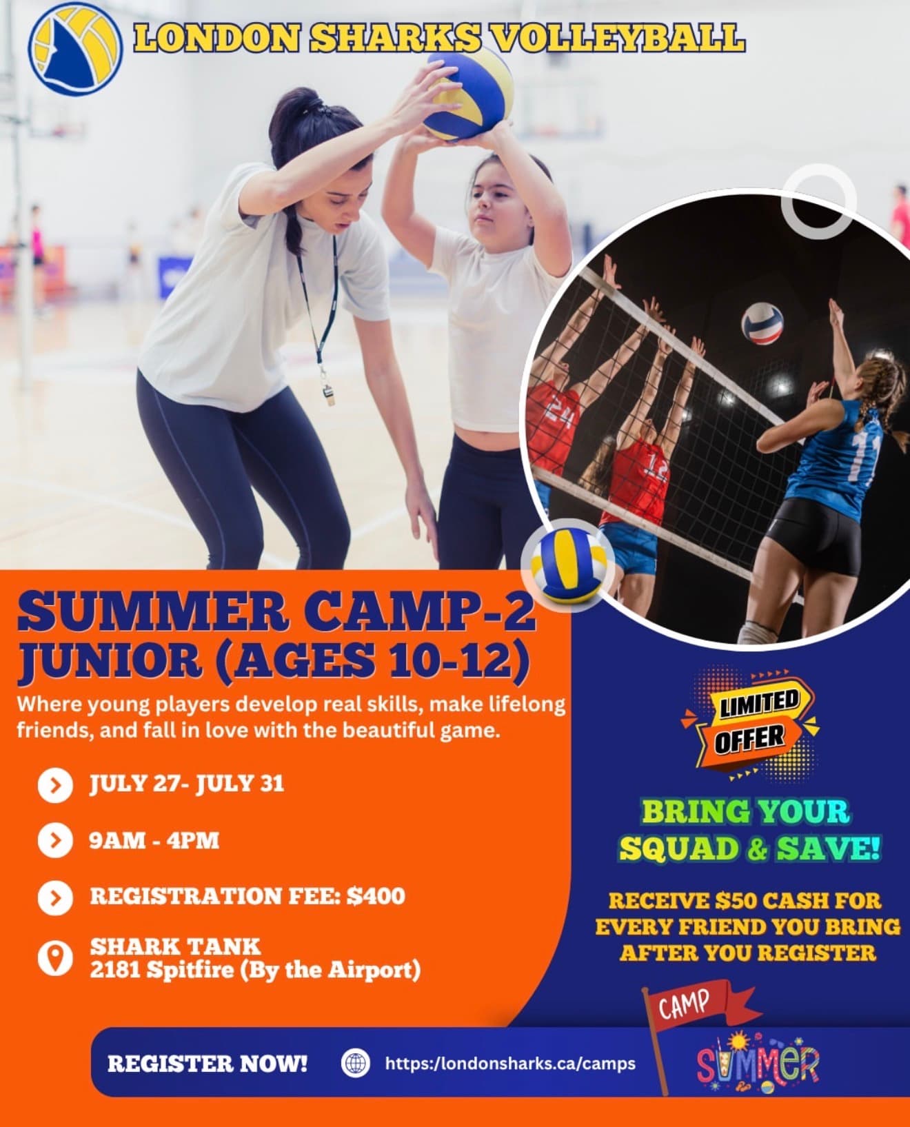 Volleyball Summer Camp 2 - Junior (Ages 10-12) flyer