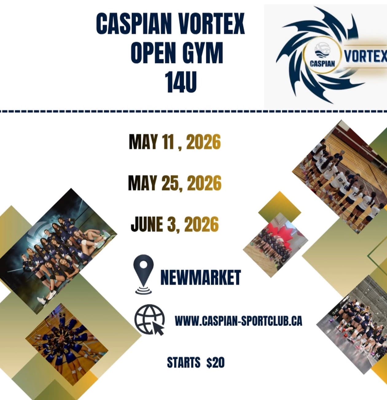 Caspian Vortex 14U Open Gym flyer