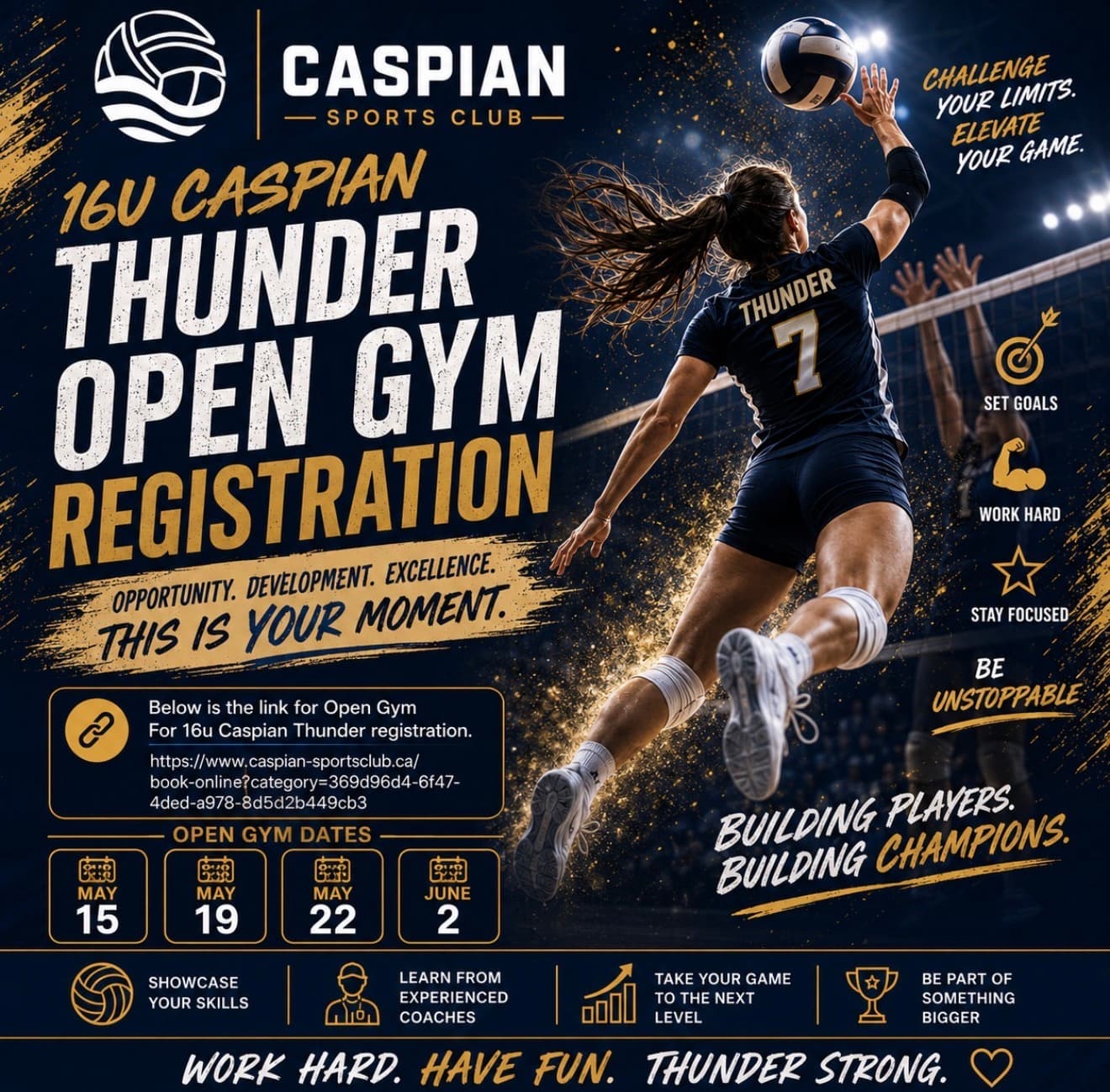 Caspian Thunder 16U Open Gym flyer