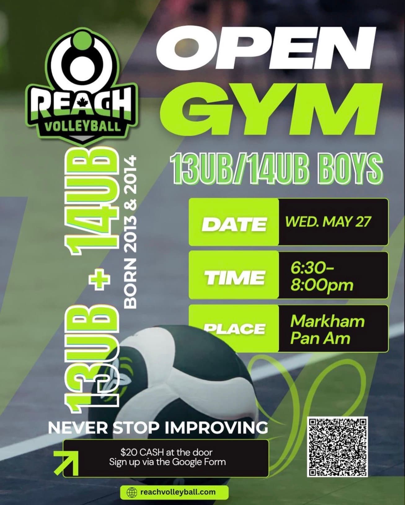 13U Boys Open Gym flyer
