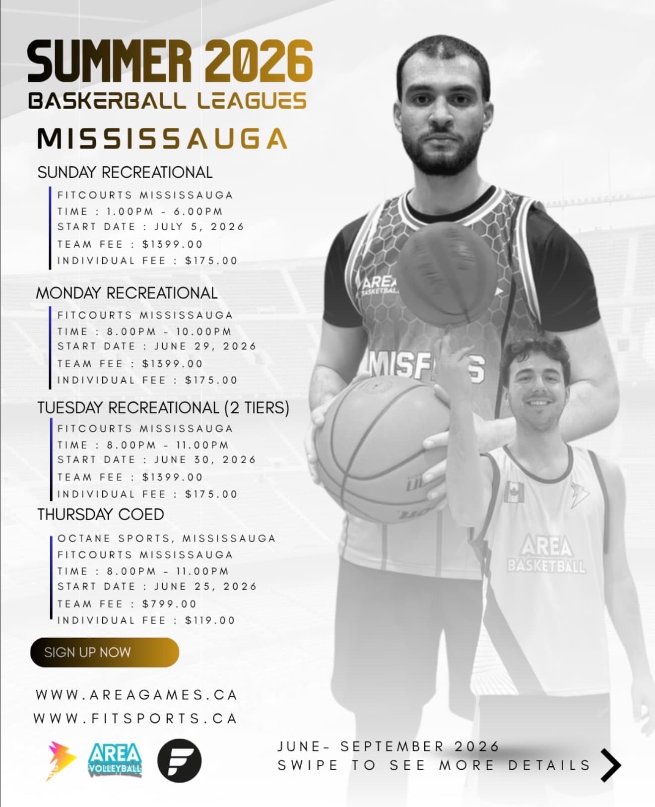 Thursday Coed Recreational Basketball League - Mississauga flyer