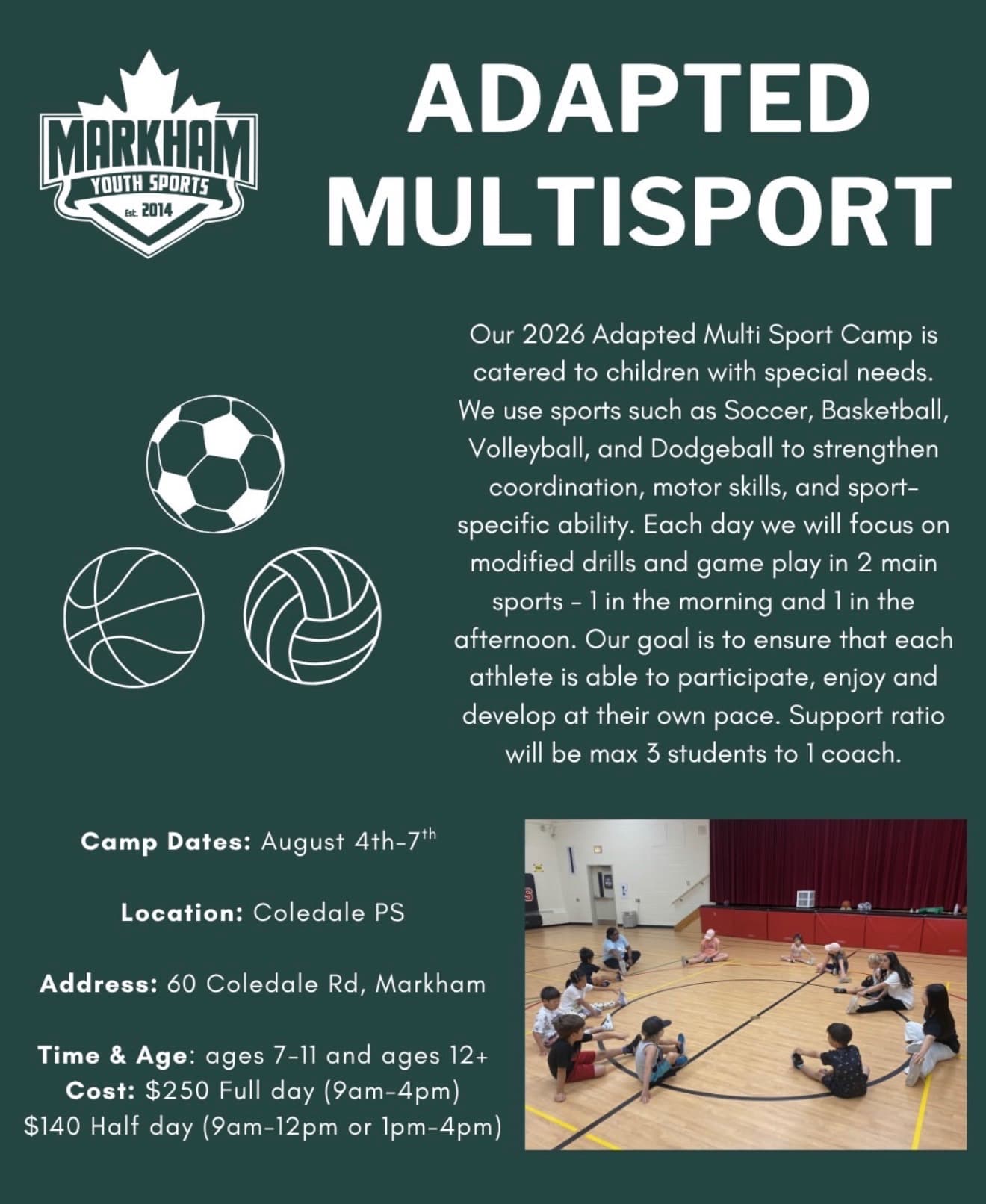 Open Adapted Multi Sport Camp flyer