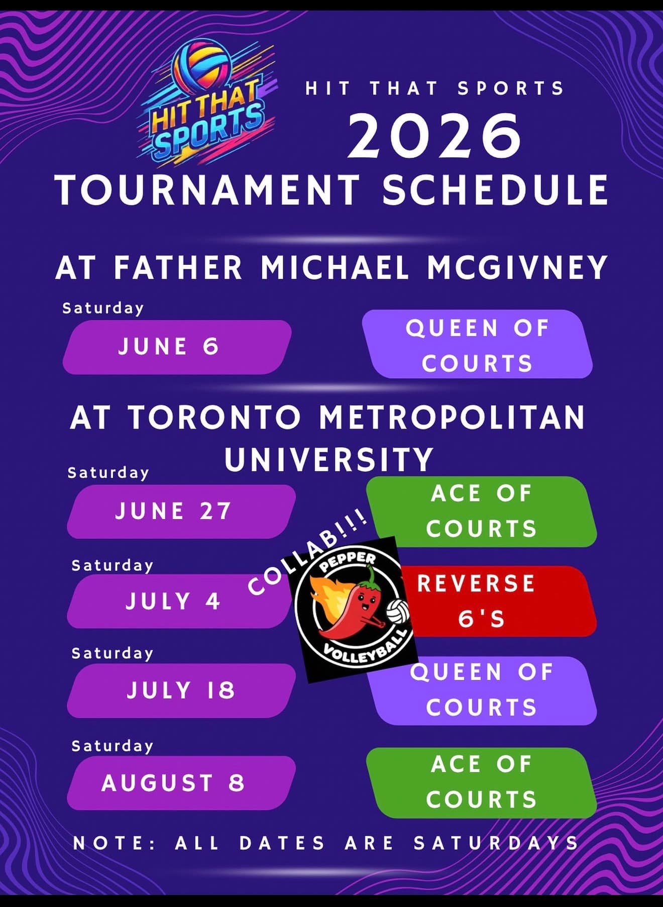 Open Ace of Courts Tournament - August 8 flyer
