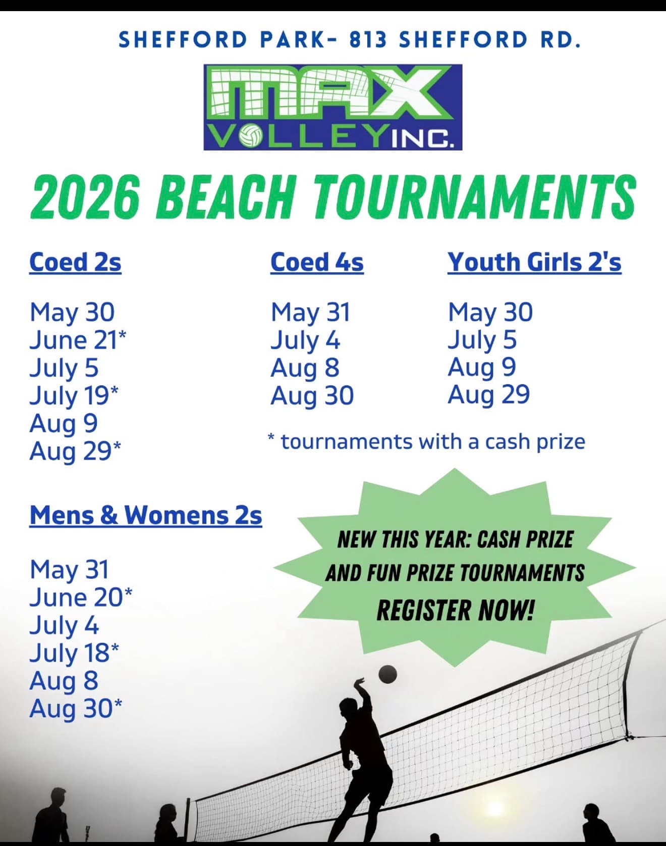 Adult Women Tournament flyer