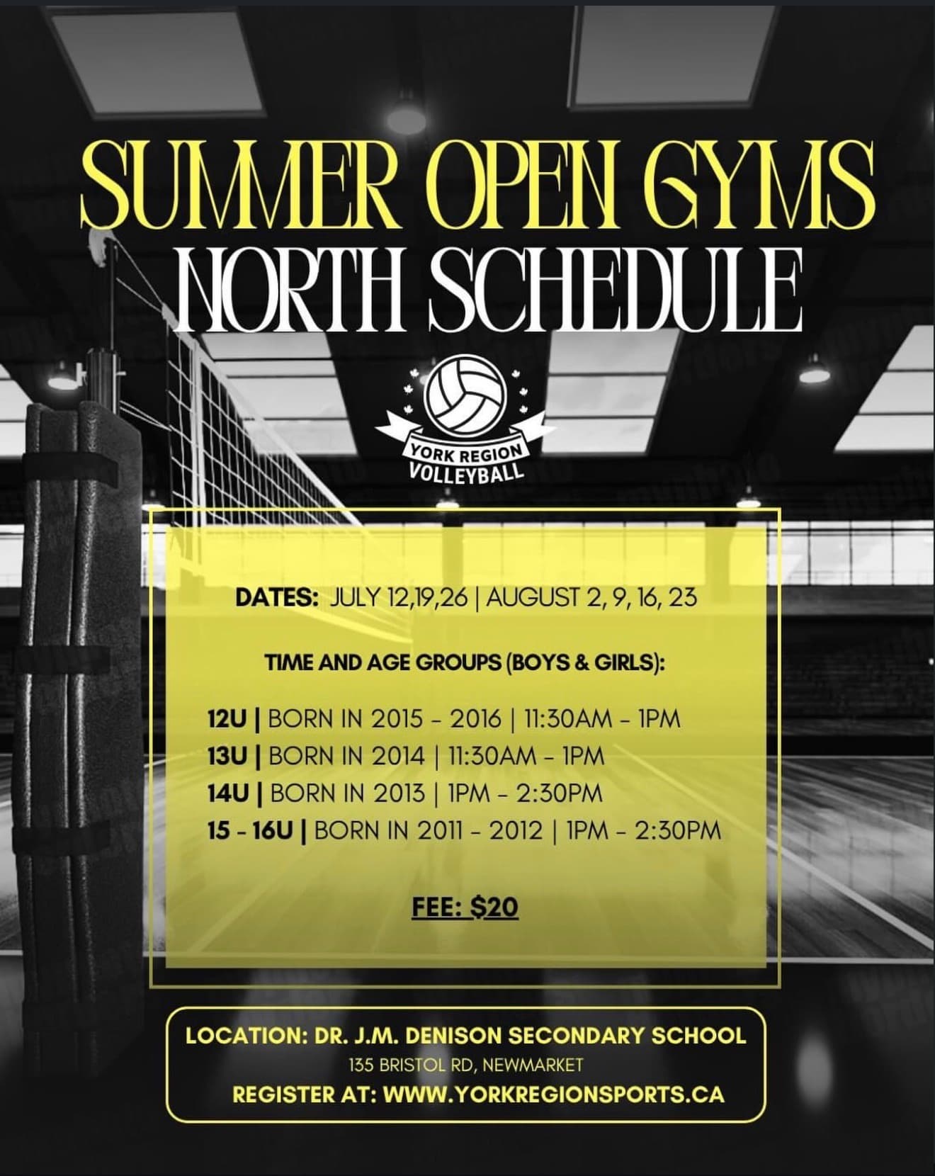 U16 Coed Open Gym flyer