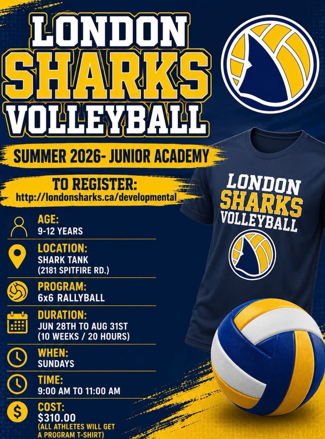 U12 Coed Volleyball League flyer