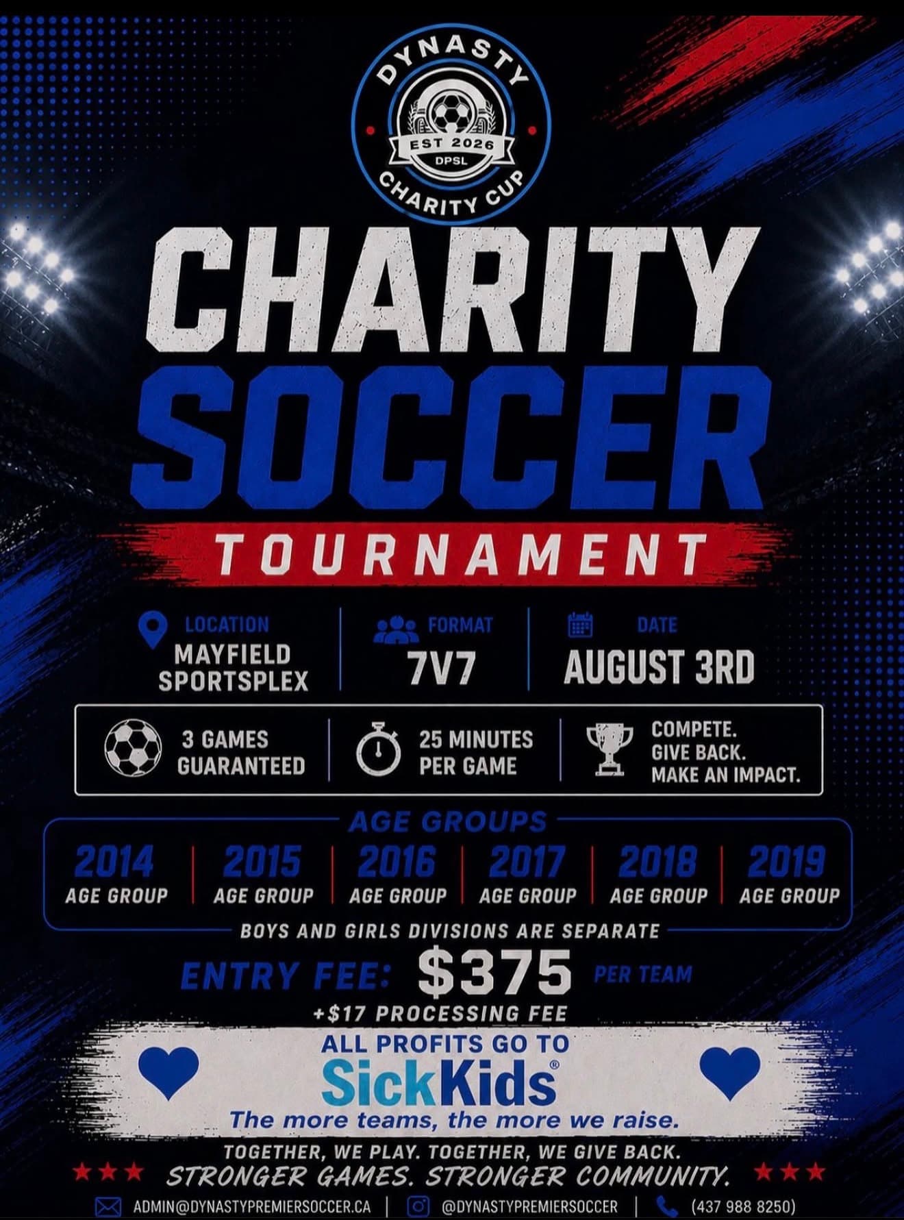 Open Youth Charity Soccer Tournament (2017) flyer