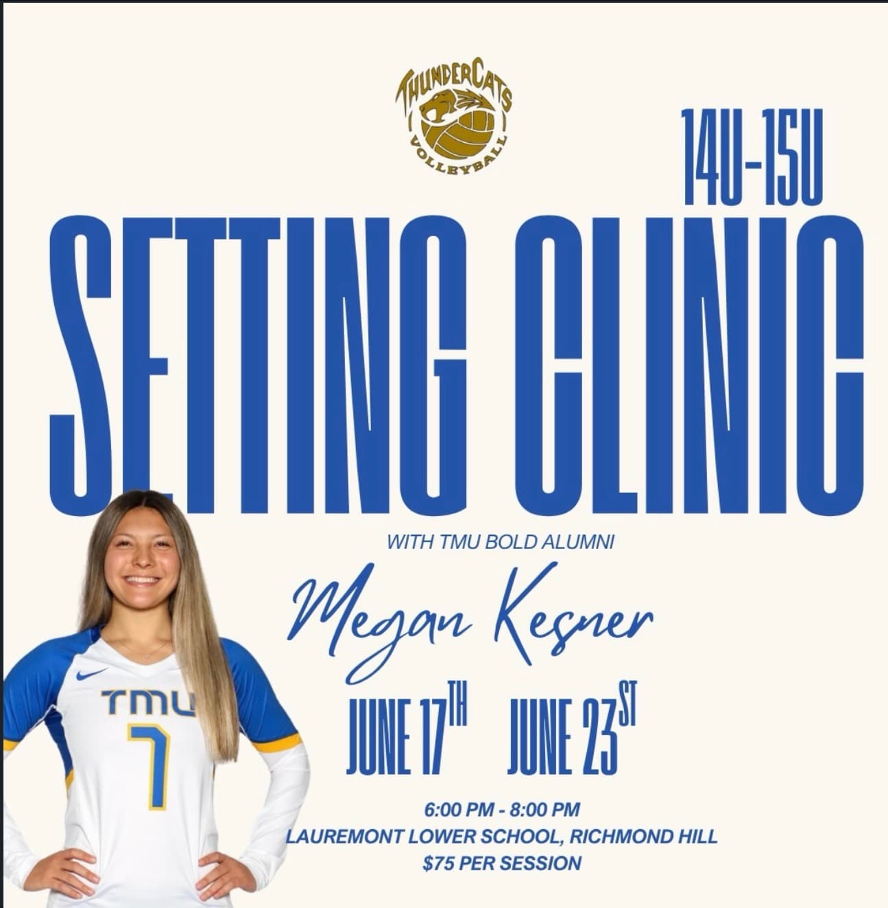 Thundercats 14U-15U Setting Clinic with Megan Kesner flyer