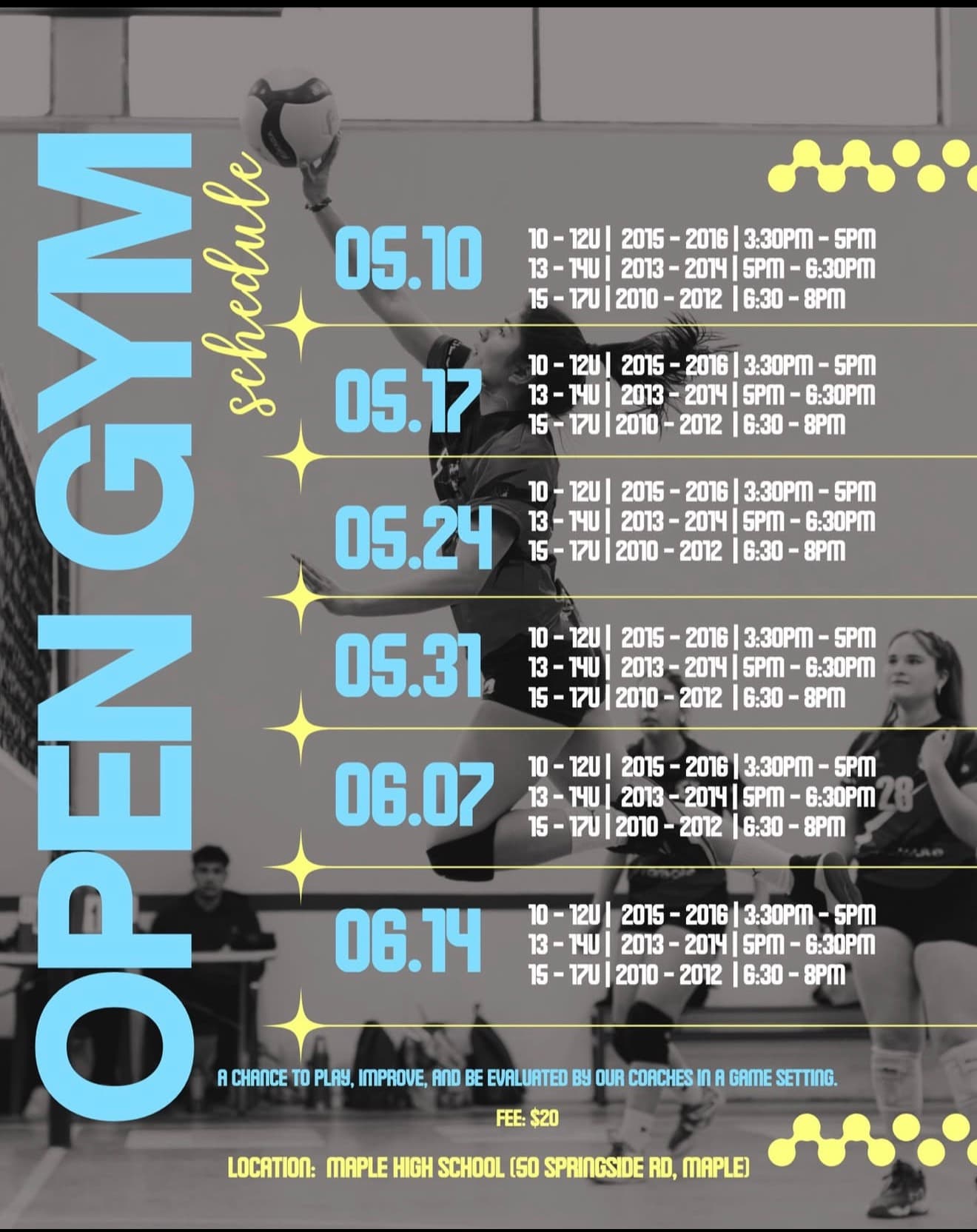 York Region VBC Open Gym (Multi-Age) flyer