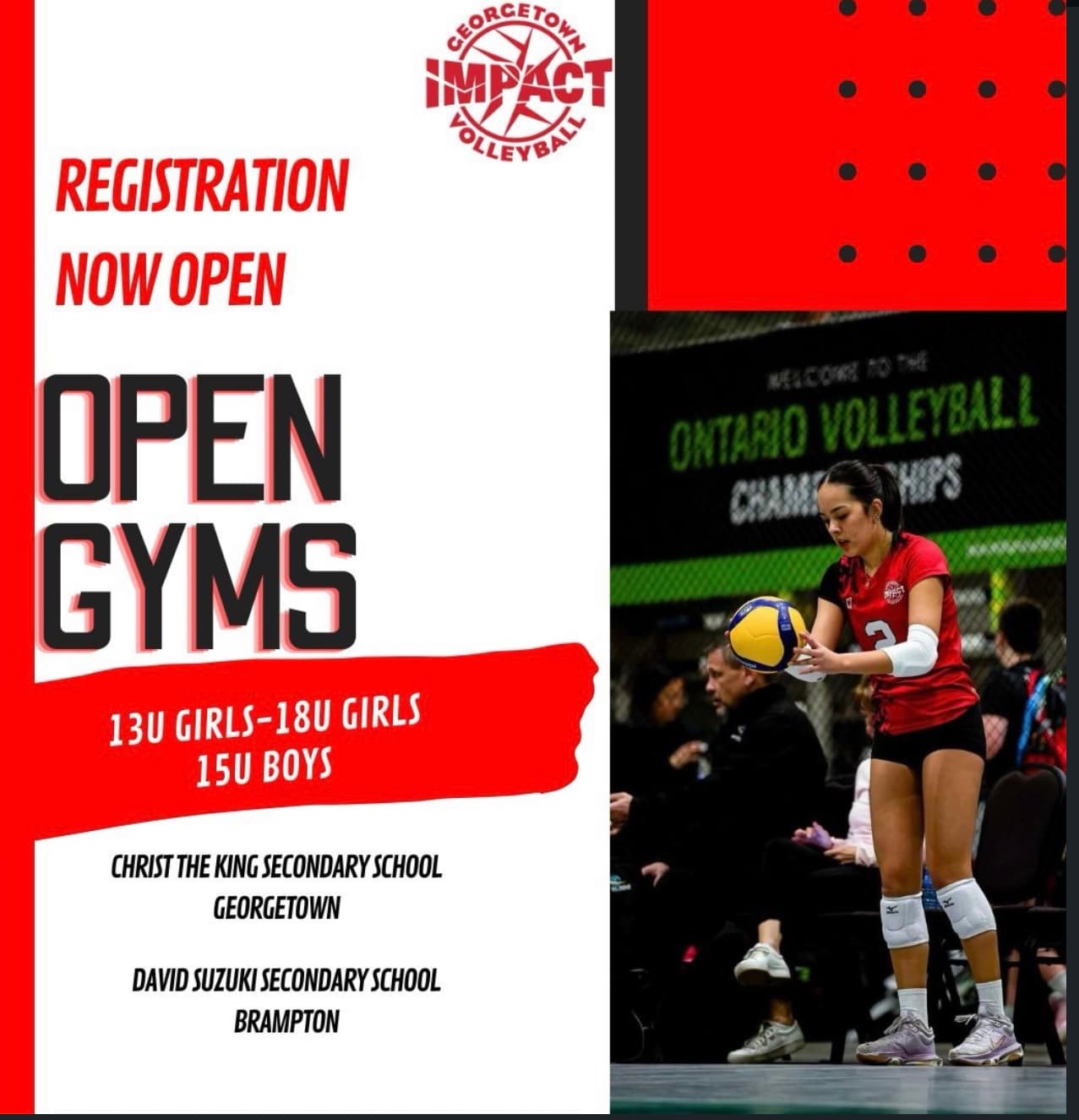 Georgetown Impact Open Gyms (Girls 13U-18U + 15U Boys) flyer