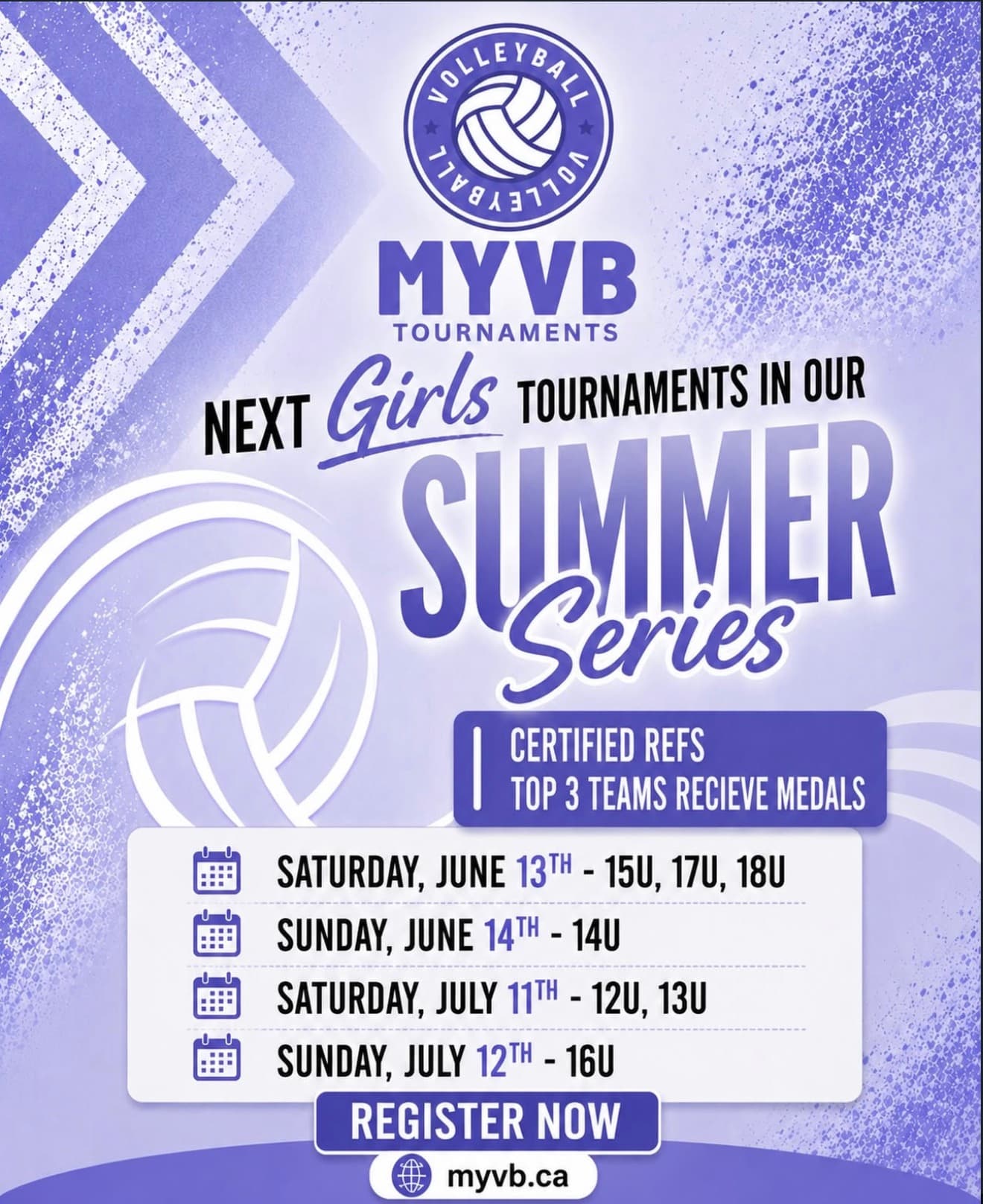 MYVB Girls Summer Series - 15U, 17U, 18U flyer